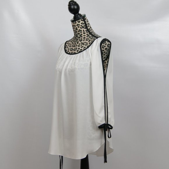 Spense Black White Blouse sz M - Picture 4 of 13